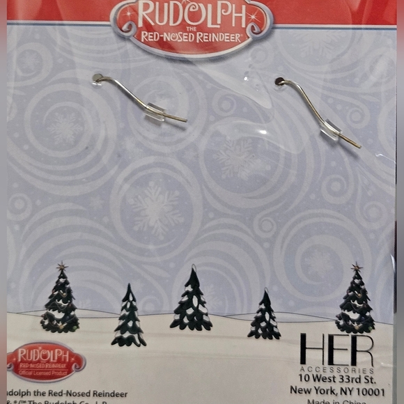 RUDOLPH THE RED NOSED REINDEER HOLIDAY CHRISTMAS EARRINGS - Picture 5 of 6